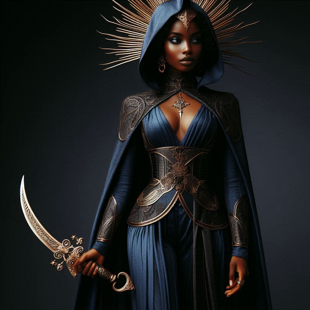 Midnight Empress V — Guardian of the Blue Flame Canvas
